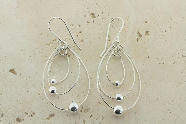 3 x oval and bead drop earring - Makers & Providers