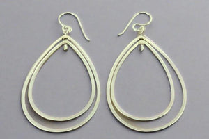 double teardrop earring - sterling silver - Makers & Providers