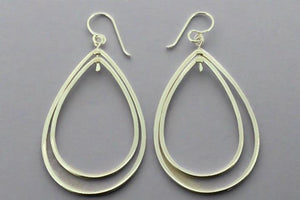 double teardrop earring - sterling silver - Makers & Providers