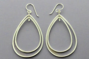 double teardrop earring - sterling silver - Makers & Providers