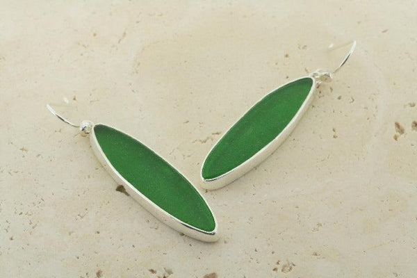 green spear seaglass earring - Makers & Providers