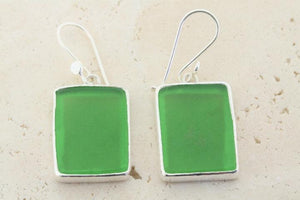 green rec seaglass earring - Makers & Providers
