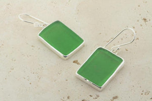 green rec seaglass earring - Makers & Providers