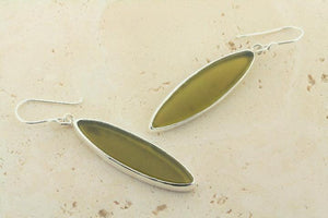 olive spear seaglass earring - Makers & Providers