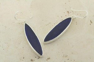 cobalt spear seaglass earring - Makers & Providers