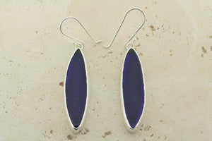 cobalt spear seaglass earring - Makers & Providers