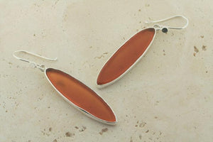 orange spear seaglass earring - Makers & Providers