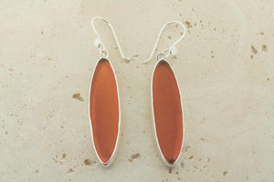 orange spear seaglass earring - Makers & Providers