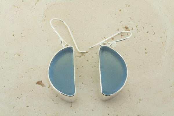 blue moon seaglass earring - Makers & Providers