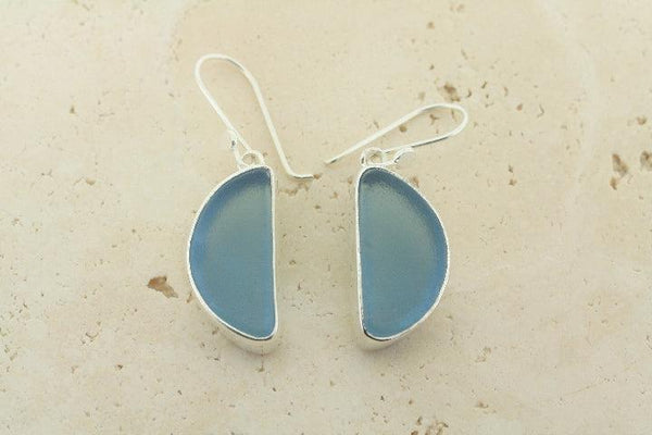 blue moon seaglass earring - Makers & Providers
