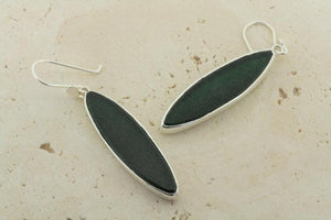 dark green spear seaglass earring - Makers & Providers