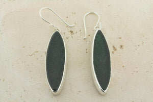 dark green spear seaglass earring - Makers & Providers