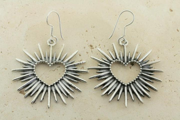 spikey beaded heart earring - Makers & Providers