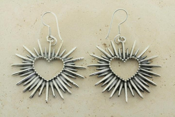 spikey beaded heart earring - Makers & Providers