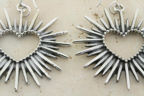 spikey beaded heart earring - Makers & Providers