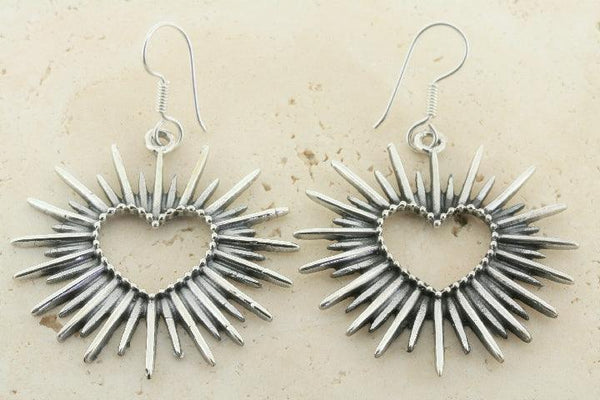 spikey beaded heart earring - Makers & Providers