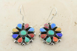 Chandelier earring with opal - circle - Makers & Providers