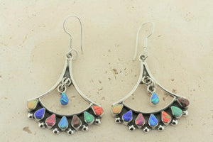 Chandelier earring with opal - shield - Makers & Providers