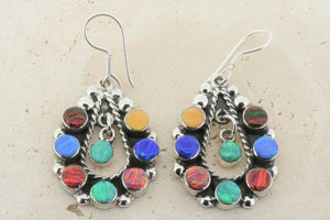 Chandelier earring with opal - teardrop - Makers & Providers