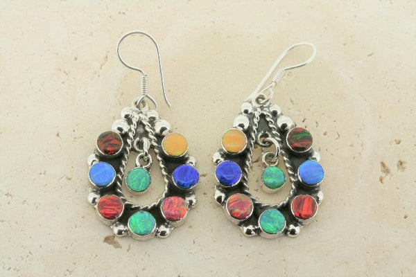 Chandelier earring with opal - teardrop - Makers & Providers