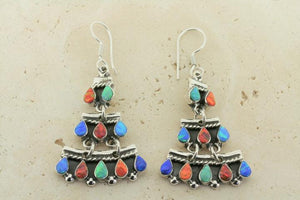 Chandelier earring with opal - 3 tier - Makers & Providers