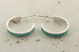 Hoop stud - green opal - sml - Makers & Providers