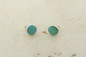 opal stud - circle - green lime - Makers & Providers