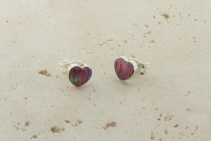 opal stud - heart - rose - Makers & Providers