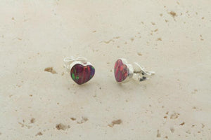 opal stud - heart - rose - Makers & Providers