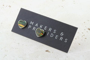 opal stud - heart - yellow mix - Makers & Providers