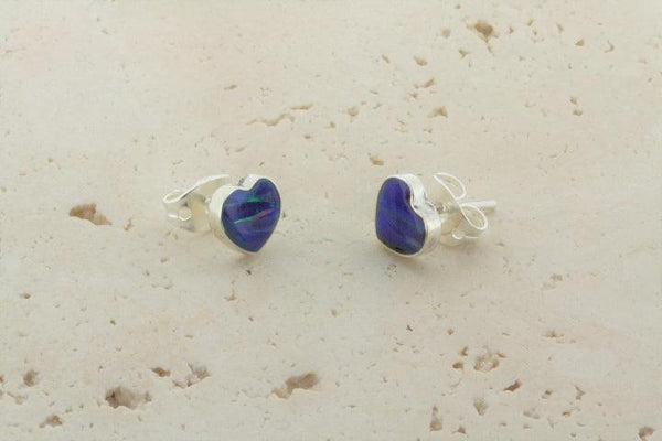 opal stud - heart - grape - Makers & Providers