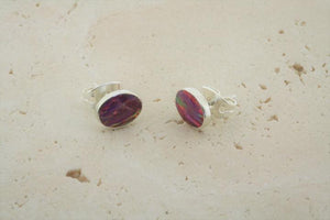 opal stud - oval - rose - Makers & Providers