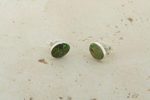 opal stud - oval - yellow mix - Makers & Providers