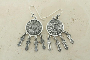 Aztec calendar chandelier earrings - Makers & Providers