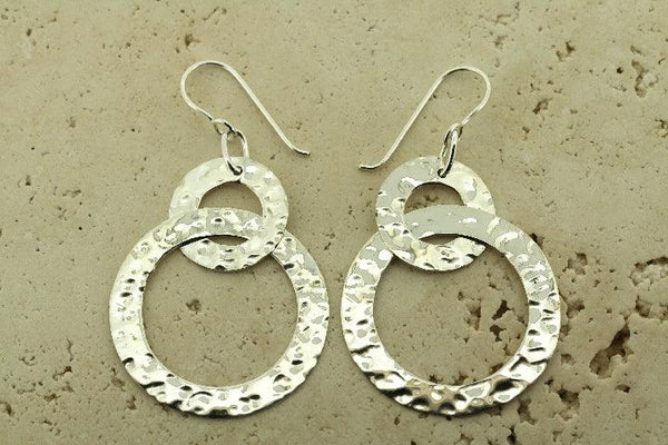 2 x battered circle earring - Makers & Providers