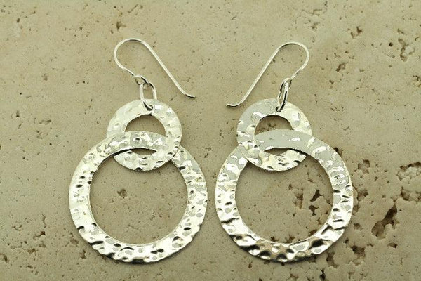 2 x battered circle earring - Makers & Providers