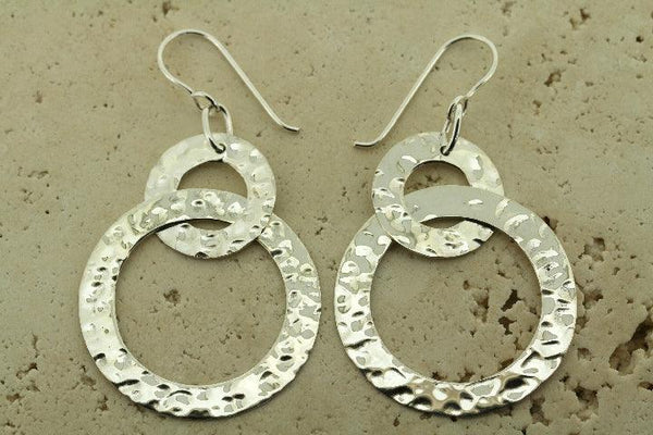2 x battered circle earring - Makers & Providers