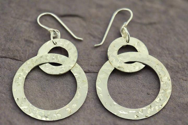 2 x battered circle earring - Makers & Providers