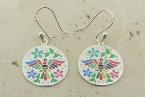 multi colour enamel day of the dead drop earring - Makers & Providers