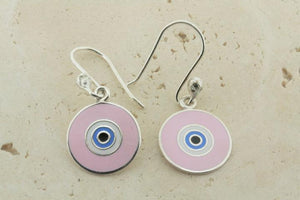 circle eye drop earring - pink - Makers & Providers