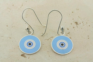 circle eye drop earring - blue - Makers & Providers