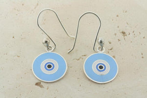 circle eye drop earring - blue - Makers & Providers