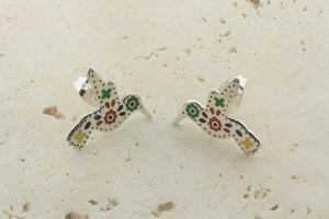 multi colour enamel hummingbird stud - Makers & Providers