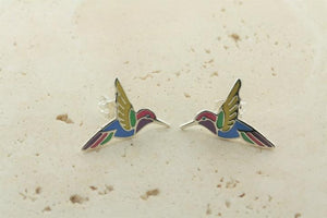 multi colour enamel hummingbird stud - Makers & Providers