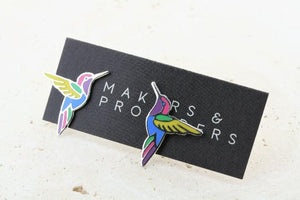 multi colour enamel hummingbird stud - Makers & Providers