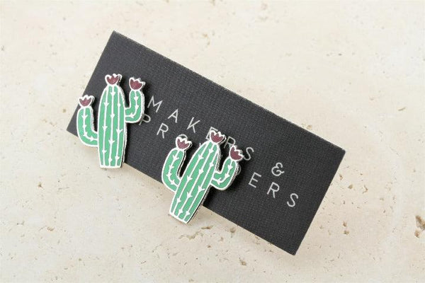 enamel cactus studs - Makers & Providers