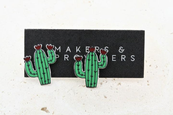 enamel cactus studs - Makers & Providers