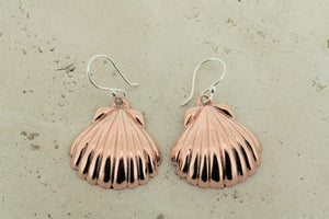 Medium copper clam shell earrings - Makers & Providers