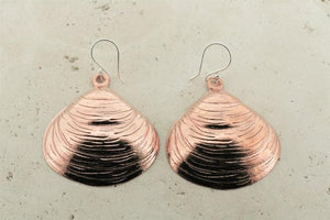 Large copper pipi shell earrings - Makers & Providers