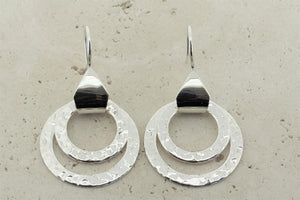 2 x circle drop earring - sterling silver - Makers & Providers